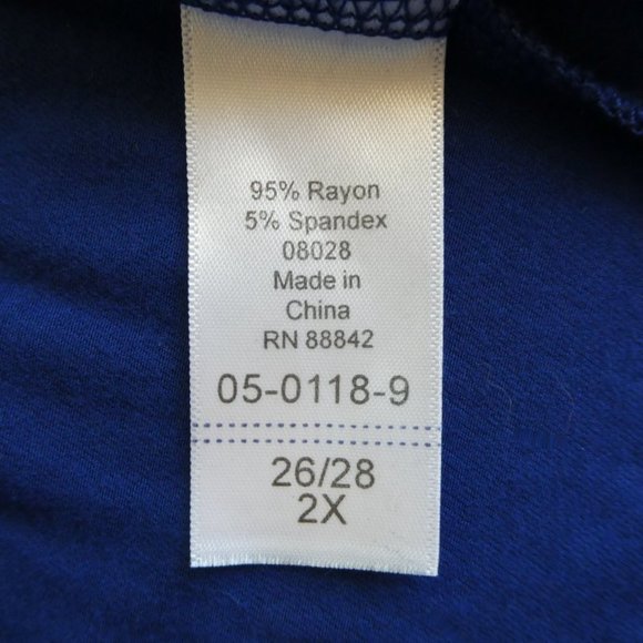 Roman's Navy Blue V Neck Sharkbite Dress 26/28 2X - Picture 8 of 8